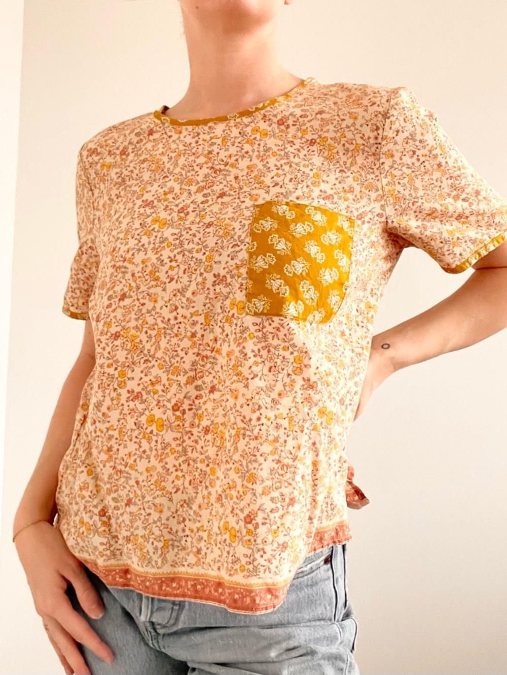 Madewell Floral Patch Pocket Top